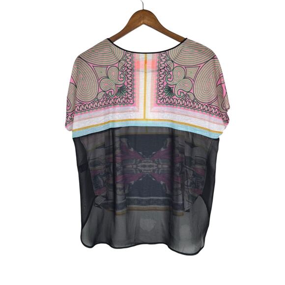 Clover Canyon Revolve Candy Cars Print Sheer Oversized Bohemian Knit Top - Picture 13 of 15